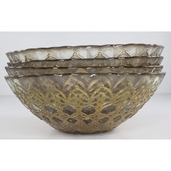 Artistic Accents Turkish Bowl Set Gold Lace Metallic Medallion - Picture 2 of 11